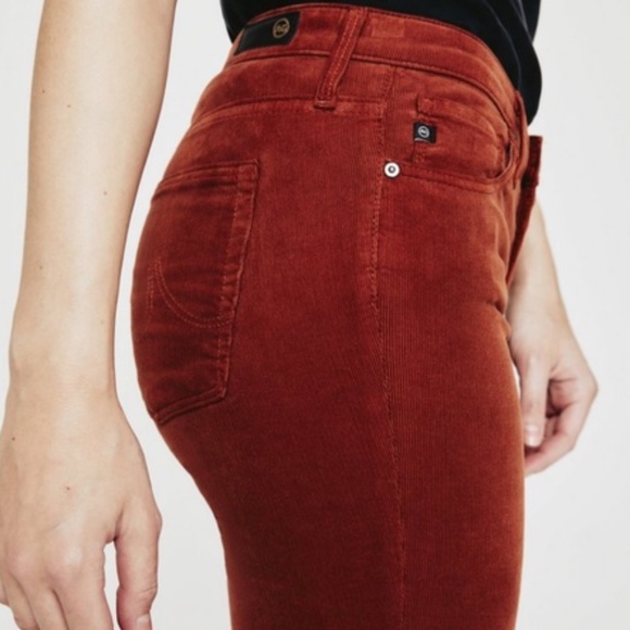 AG - Adriano Goldschmed Maroon Corduroy 'The Legging Super Skinny' Mid-Rise Pant - Picture 5 of 16